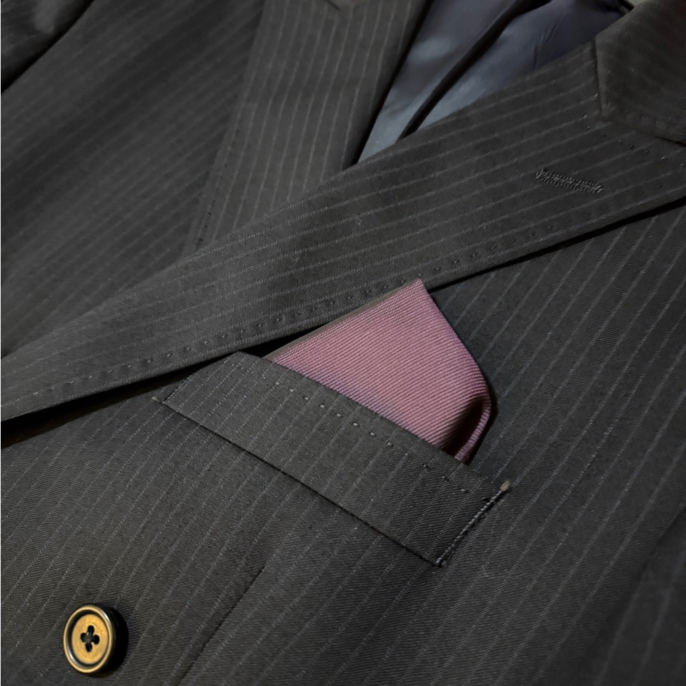 Michael Kors Black Wool Pinstripe Blazer - Picture 7 of 9